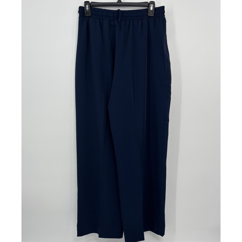Spanx Travel Gab Wide Leg Pants Navy Blue Women's Medium Soft Stretchy New